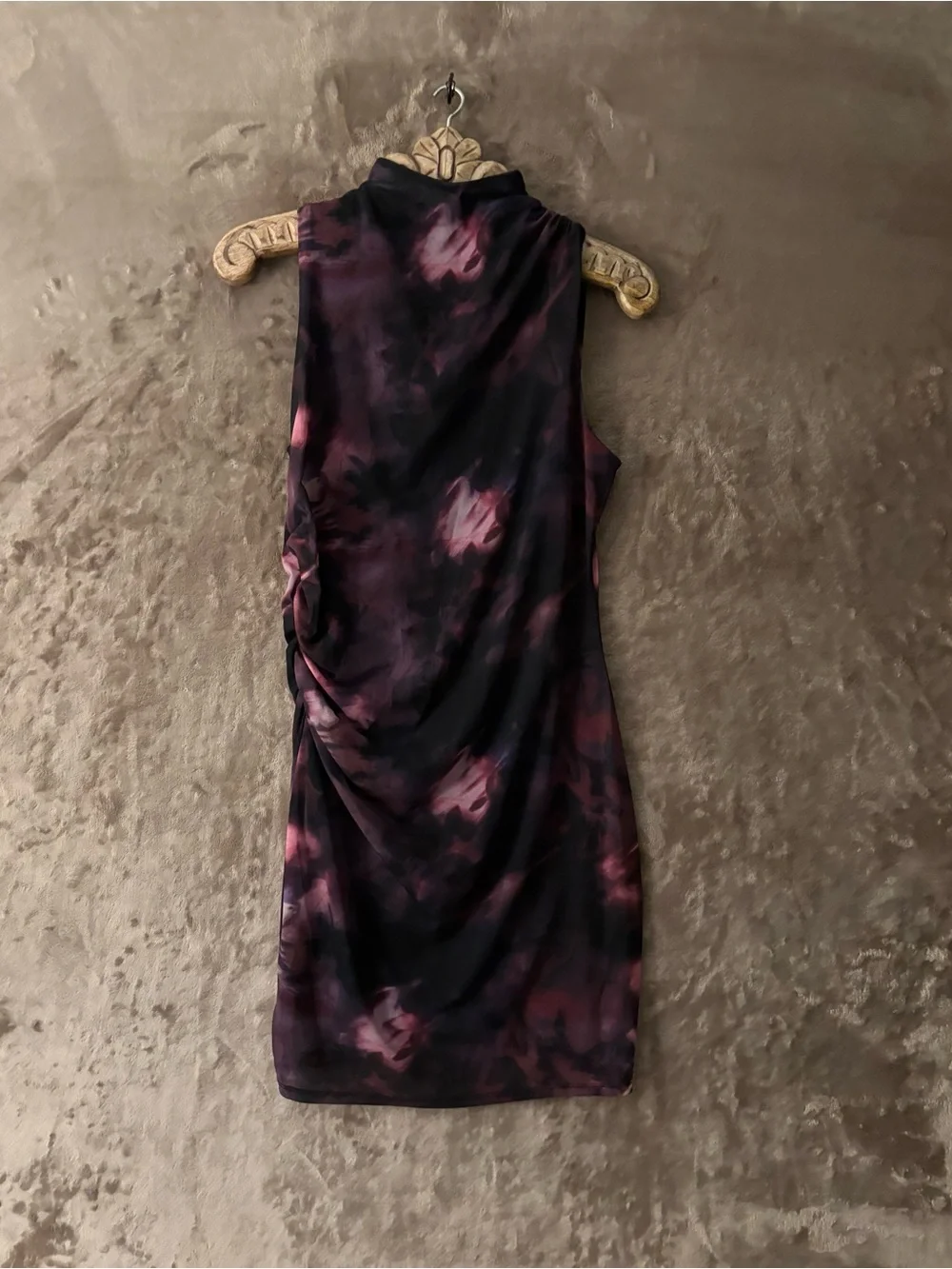 Madden NYC Women’s Sleeveless Midi Dress Black & Purple Abstract Print Size L